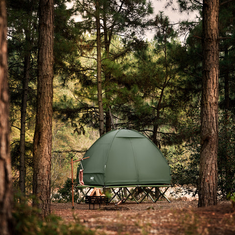 SoBuy Teltta 2 Hengelle - Ja Kenttäsänky, 2-in-1 Retkiteltta | 193x145x185cm Vihreä OGS32-II-L-GR