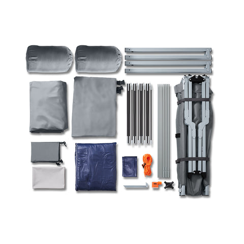 SoBuy 7-in-1 Teltta 2 Hengelle – Retkiteltta | 193x145x185cm Harmaa OGS32-L-HG