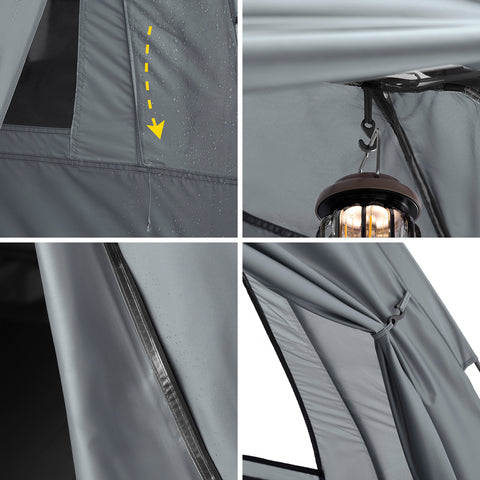 SoBuy 7-in-1 Teltta 2 Hengelle – Retkiteltta | 193x145x185cm Harmaa OGS32-L-HG