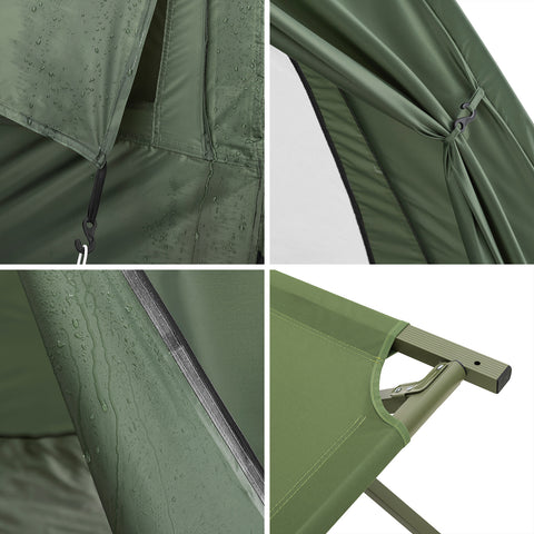 SoBuy Teltta 2 Hengelle - Ja Kenttäsänky, 2-in-1 Retkiteltta | 193x145x185cm Vihreä OGS32-II-L-GR