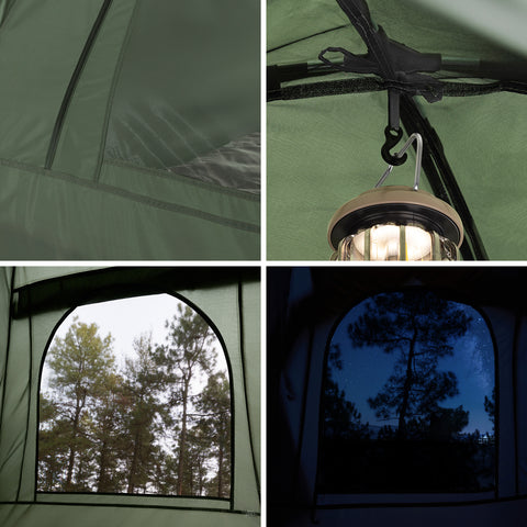 SoBuy Teltta 2 Hengelle - Ja Kenttäsänky, 2-in-1 Retkiteltta | 193x145x185cm Vihreä OGS32-II-L-GR