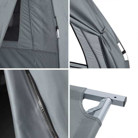 SoBuy Teltta 2 Hengelle - Ja Kenttäsänky, 2-in-1 Retkiteltta | 193x145x185cm Harmaa OGS32-II-L-HG