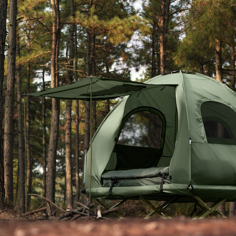 SoBuy 4-in-1 Teltta katoksella 2 Hengelle – Retkiteltta | 193x145x185cm Vihreä OGS61-L-GR
