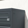 SoBuy OGS66-DG Pakettilaatikko 55 × 35 × 105 cm – 3 lokeroa, koodilukko, tarkastusikkunat, antrasiitti
