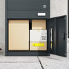 SoBuy OGS68-DG Pakettilaatikko XXL 55 × 41,3 × 120 cm – 3 lokeroa, 2 koodilukkoa, tummanharmaa