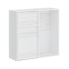 SoBuy STR16-W Seinäkaappi vinyyleille 70 × 25,1 × 70,2 cm – 3 avohyllyä, vinyylilokero, reikälevy, valkoinen