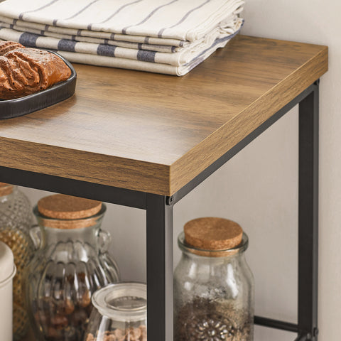 Sobuy Serving Trolley 3 riiuli- ja puidukiust lehtpruun SVW18-F