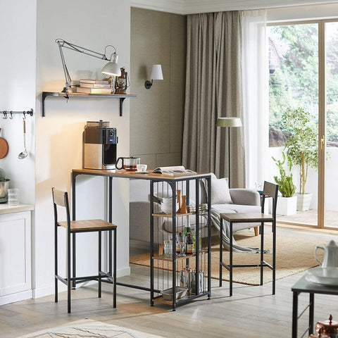 Sobuy 2 baari puidukiudude laud ja metallpruun FST53-XLX2