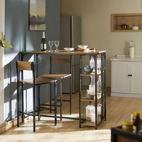 Sobuy 2 baari puidukiudude laud ja metallpruun FST53-XLX2