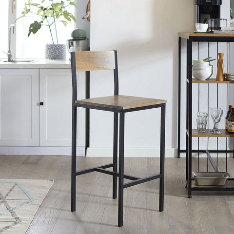 Sobuy 2 baari puidukiudude laud ja metallpruun FST53-XLX2