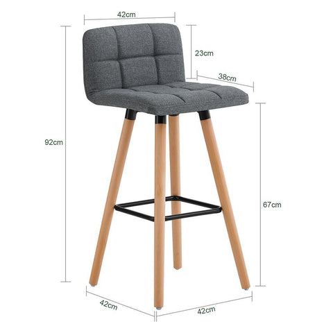 Sobuy 2 baari väljaheite kummist puit ja metallhall FST50-DGX2