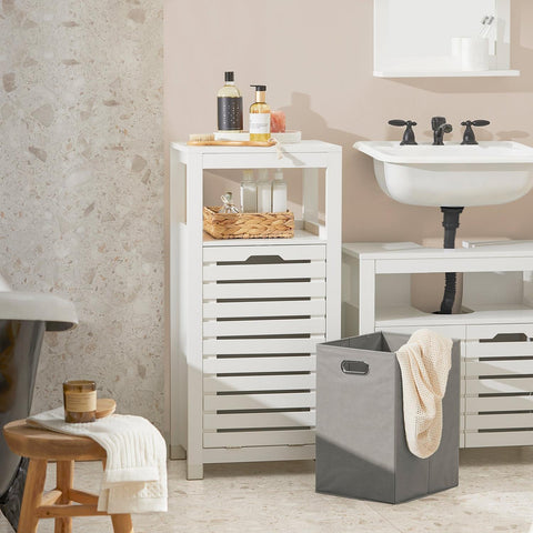 Sobuy pesukapp 1 korvikiudlaua valge bzr67-w