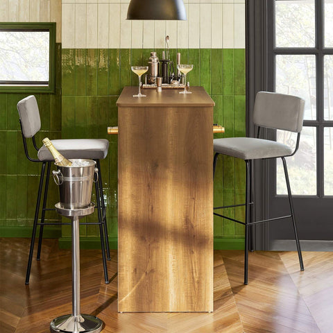 Sobuy baarilaualaualaud ja metallpruun FWT97-PF