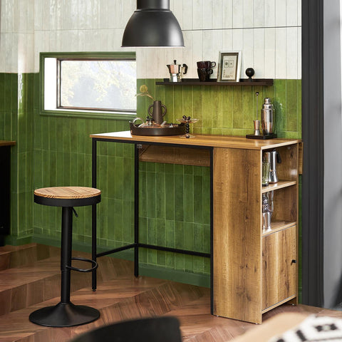 Sobuy baarilaualaualaud ja metallpruun FWT98-PF