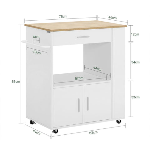 Sobuy köögikapp ratastega CHIPboard White FKW113-I