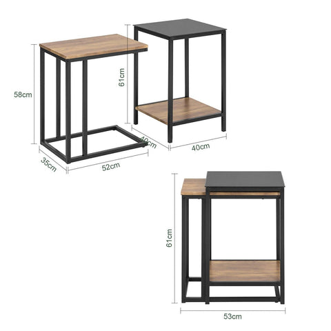 Sobuy puidust seeria laud puidukiust ja metallpruun FBT99-F