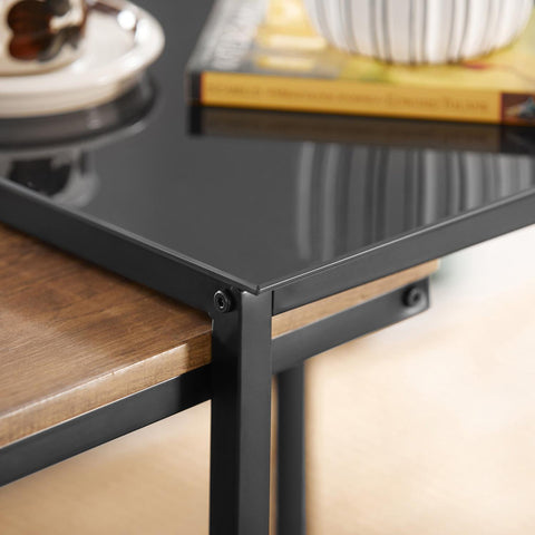 Sobuy puidust seeria laud puidukiust ja metallpruun FBT99-F