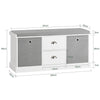 Sobuy Storage Bench Padlow koos kiudlauaga hall FSR66-HG