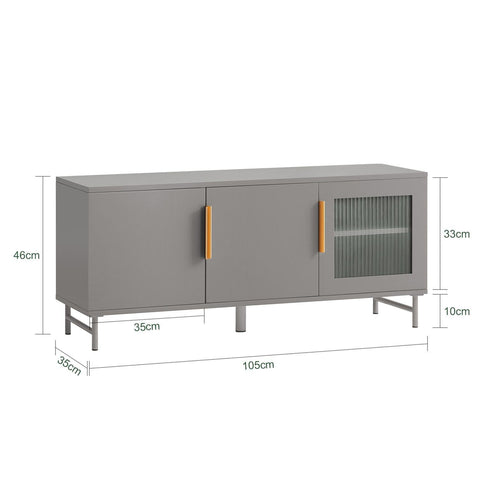 Sobuy hoiukapp 3 ust puitkiud ja metallhall FSR130-HG