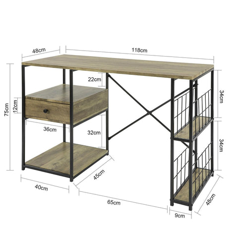 Sobu arvutilaud puidukiust ja metallist beeži fwt61-n