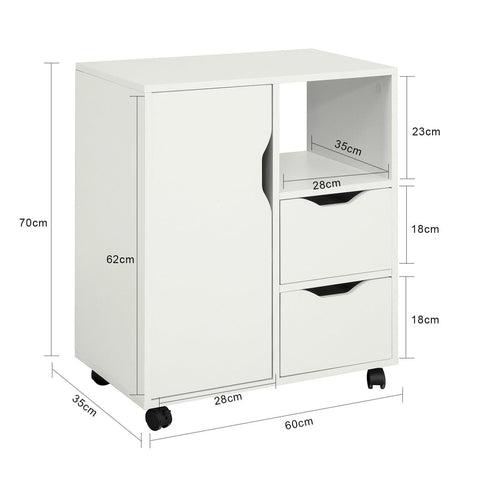 Sobuy kohvilaud ratastega valge FBT105-W
